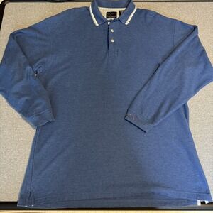 Vtg 90's Greg Norman Men's Polo Long Sleeve 3button Tipped White Collar Logo L